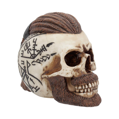 Decorațiunea craniu Ragnar, vedere frontală din semiprofil