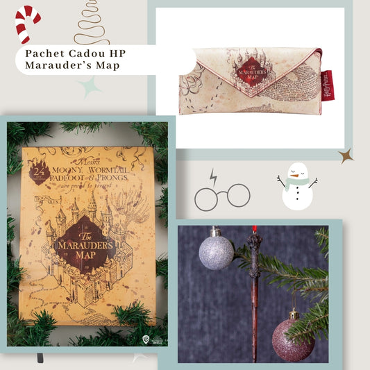 Pachet cadou Harry Potter - Marauder's Map (calendar advent, toc de ochelari, ornament bagheta)