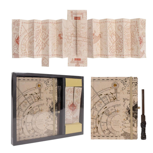 Set cadou Harry Potter Marauder's Map (caiet cu lumini LED, pix si harta)