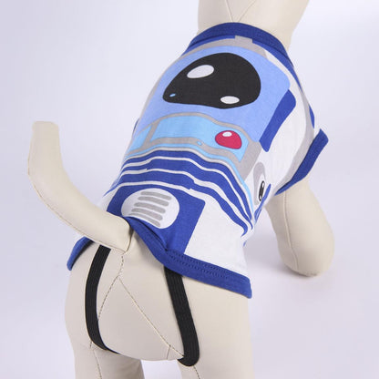 Tricoul R2-D2 purtat de câine, vedere din spate