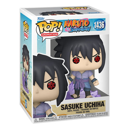 Figurina Funko POP Sasuke în ambalaj, vedere frontală