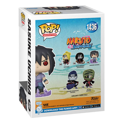 Ambalajul figurinei Funko POP Sasuke, vedere din spate