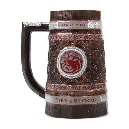 Halba Game of Thrones Targaryen, vedere frontală cu mânerul în stânga