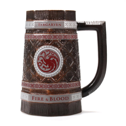 Halba Game of Thrones Targaryen, vedere frontală cu mânerul în dreapta