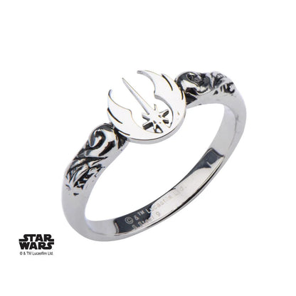 Inel Star Wars Jedi Symbol, vedere de deasupra in pozitie verticala